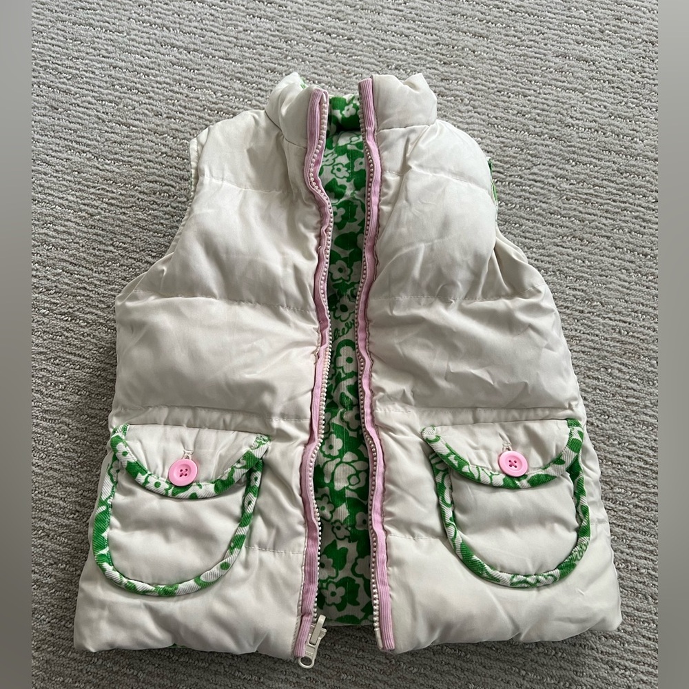 Lilly Pulitzer Girls Vest reversible Size 7 - Picture 2 of 5